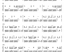 画沙钢琴简谱-数字双手-周杰伦 袁咏琳