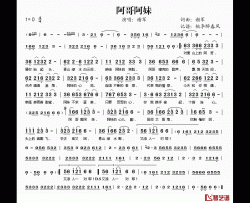 阿哥阿妹简谱(歌词)-谢军演唱-桃李醉春风记谱