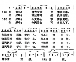 你好吗钮大可词余致明曲你好吗钮大可词 余致明曲简谱-梁雁翎演唱-钮大可/余致明词曲