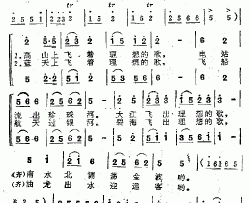 祖国无处不飞歌二重唱简谱-张振富演唱