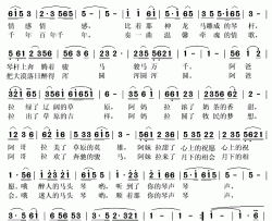 马头琴简谱(歌词)-李军演唱-秋叶起舞记谱上传