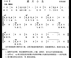 两只小鸟美国童谣简谱