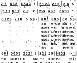 庄稼汉简谱-沙力儿演唱-伊犁回族民歌词曲