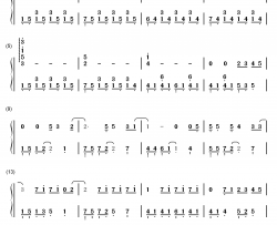 再见再见钢琴简谱-数字双手-李易峰