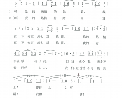 可爱的热情的姑娘 我真不知道对你怎么讲简谱-张习良演唱-张习良/张习良词曲