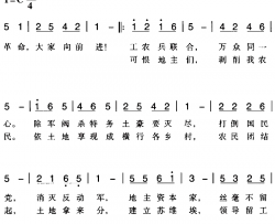 赣南闽西红色歌曲：土地革命歌简谱