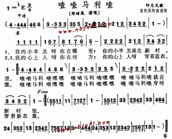 喳喳马利喳印尼民歌--郑绪岚简谱