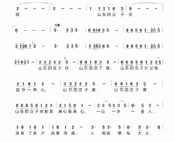 山东汉子简谱-张家成演唱-张家成/张家成词曲