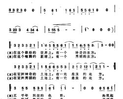 中国，我亲爱的家乡简谱