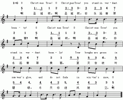 圣诞树德、中英文对照简谱