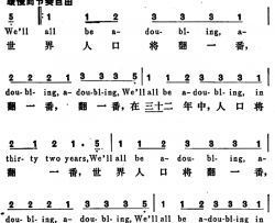 [美]世界人口将翻一番We’llAllBeA-Doubling[美]世界人口将翻一番We’ll All Be A-Doubling简谱