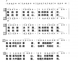 我的歌·唱祖国(合唱)简谱-杨会林曲谱