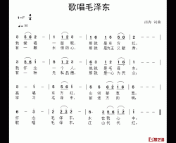 歌唱毛泽东简谱-西海词/西海曲