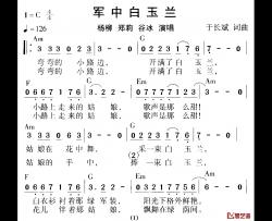 军中白玉兰简谱-于长斌词 于长斌曲女兵三人组-