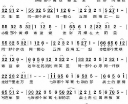 七彩军营简谱-赵景春演唱-贺东久/印青词曲