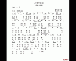 我的太阳简谱-胡泽民词 黄进军曲