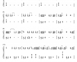 昔日钢琴简谱-数字双手-渡梓