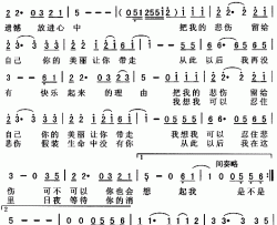 把悲伤留给自已简谱-陈升演唱