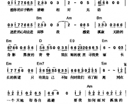 距离简谱-王蓉演唱