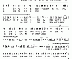  情歌飞简谱(歌词)-祖海阿普萨萨演唱-秋叶起舞记谱上传