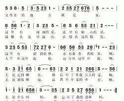 父母在的地方就是家简谱(歌词)-何鹏演唱-秋叶起舞记谱