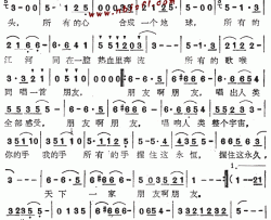 朋友《奥林匹克风》插曲--姜珊、红豆简谱