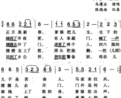 拉兵歌简谱-马建全演唱-米泉回族民歌词曲