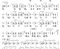 黄河船夫曲电视系列片《河殇》主题歌简谱-武力演唱-作曲：徐沛东词曲