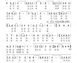 祖国慈祥的母亲简谱-廖昌永演唱-张鸿喜/陆在易词曲