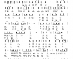 永春芦柑声名响福建永春芦柑赞简谱-王楚尹演唱-张宏梁/张宏梁词曲