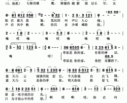 孤独的草原鹰简谱(歌词)-朝木日力嘎演唱-秋叶起舞记谱上传