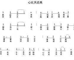 心比天还高简谱-车行词/陈光曲