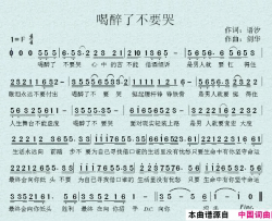 喝醉了不要哭简谱