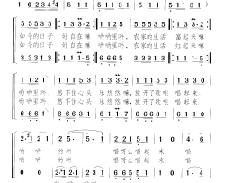 如今的日子好自在 女声二重唱简谱