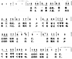 送奶姑娘之歌 简谱-常春城词/张保生曲