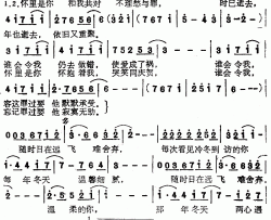 冬季来的女人粤语--林忆莲、王杰简谱