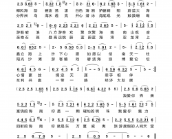 欢聚海南简谱-钱万千演唱-陈伟、陈日生/陈日生、曹本军词曲