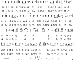 我的心儿向往北京简谱