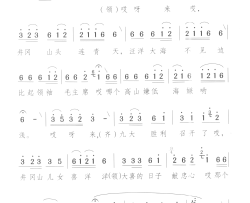 口唱山歌向太阳井冈儿女庆九大 朗诵歌舞剧-曲02简谱