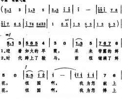 迎着如火的早霞简谱