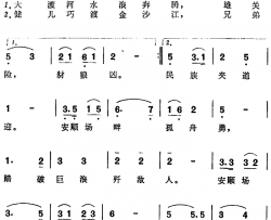 飞越大渡河简谱-选自音乐舞蹈史诗《东方红》