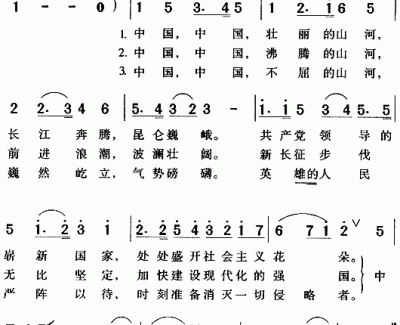 中国中国鲜红的太阳永不落简谱 上海乐团合唱队演唱