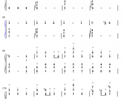 霞光钢琴简谱-数字双手-曲锦楠