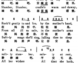 [奥]摇篮曲CradleSong[奥]舒伯特作曲版、汉英文对照[奥]摇篮曲Cradle Song[奥]舒伯特作曲版、汉英文对照简谱