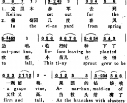 吐鲁番的葡萄熟了TurfansGrapesAreRipe汉英文对照吐鲁番的葡萄熟了 Turfan s Grapes Are Ripe汉英文对照简谱