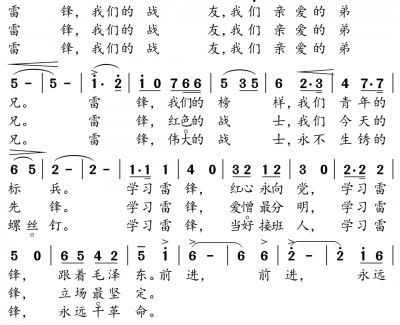 雷锋我们的战友简谱(歌词)-小弩曲谱