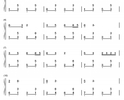 康定情歌钢琴简谱-数字双手-李依若