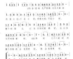 全国的无产阶级文化大革命形势大好 语录歌简谱