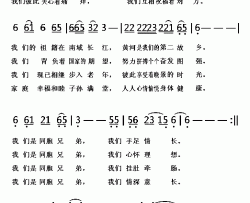 我们是同胞兄弟为手足情深的老兄老弟而作简谱