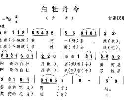 白牡丹令甘肃民歌简谱